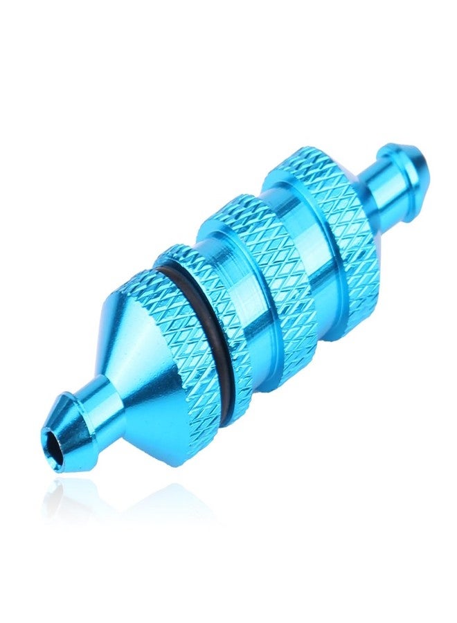 equlup RC Oil Fuel Filter, HSP Alloy Aluminum Oil Nitro Fuel Filter Accessory Replacement Outdoor Exterior Spare Part for 1/8 1/10 Scale RC Model Car (Blue) - Image 1